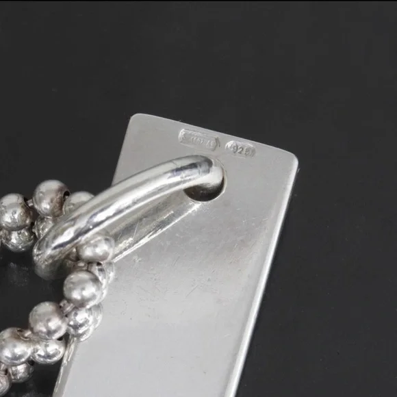 Gucci 925 Silver Logo Plate Pendant Necklace - Picture 5 of 7